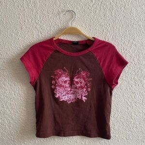 Urban Outfitters Heart Skull Forever Cropped top